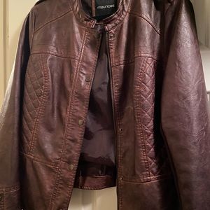 Brown faux leather jacket